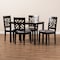 Baxton Studio Caron Gray Upholstered Espresso Finished Wood 5-Piece Dining Set 153-9402-8026 - alternate 5